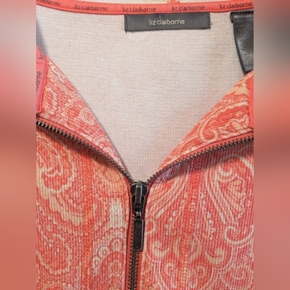 Liz Claiborne Peachy Pink Paisley Hoodie Girly - Picture 8 of 10